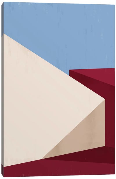 Abstract Magenta Geometric IV Canvas Art Print - Pantone 2023 Viva Magenta