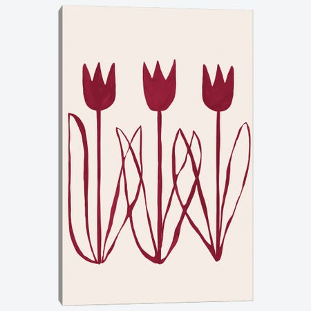 Abstract Magenta Tulip Canvas Print #HMS540} by Helo Moraes Art Print