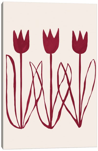 Abstract Magenta Tulip Canvas Art Print - Helo Moraes