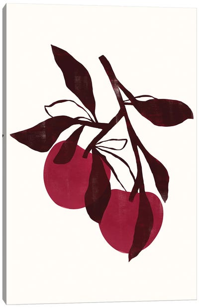 Abstract Magenta Cherry I Canvas Art Print - Pantone 2023 Viva Magenta