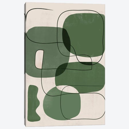 Abstract Greens Geometric I Canvas Print #HMS569} by Helo Moraes Canvas Print