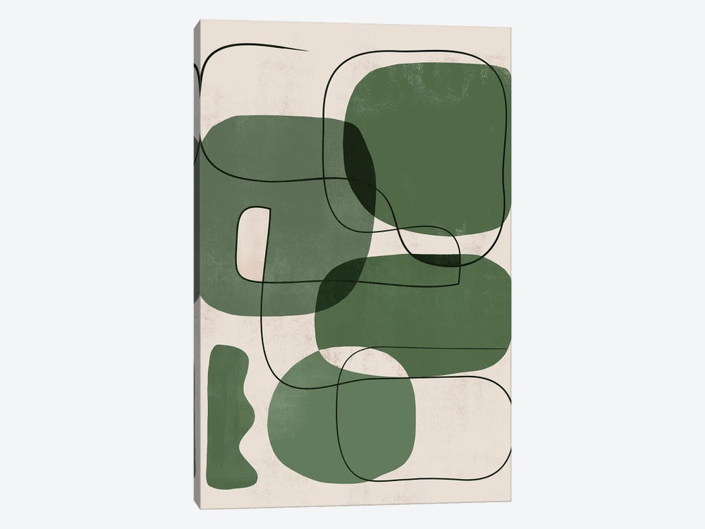 Abstract Greens Geometric I by Helo Moraes 1-piece Art Print