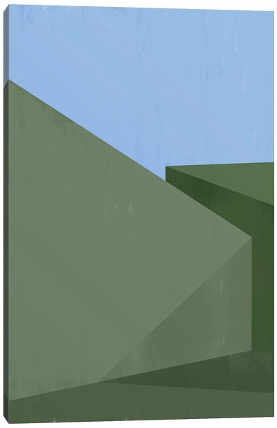 Abstract Greens Geometric V Canvas Art Print
