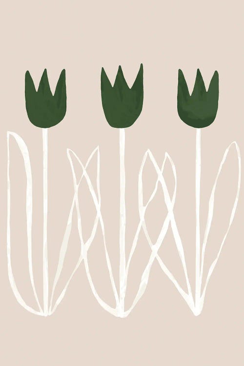 Abstract Greens Tulips I