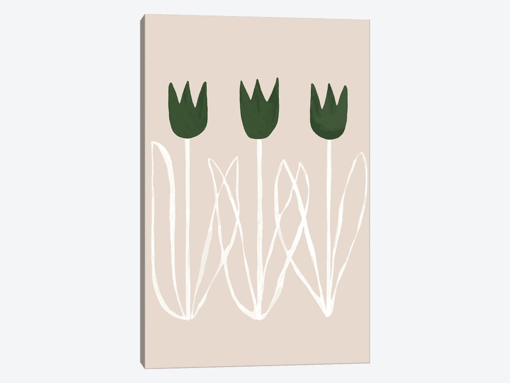 Abstract Greens Tulips I by Helo Moraes 1-piece Canvas Print