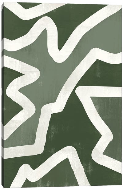Abstract Greens Abstract I Canvas Art Print - Helo Moraes