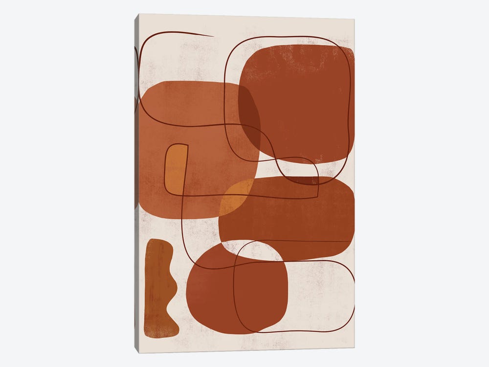 Abstract Caramel Brush I by Helo Moraes 1-piece Canvas Wall Art