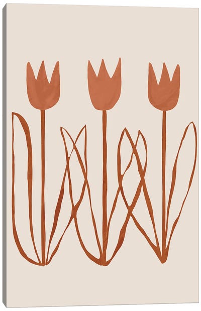 Abstract Caramel Tulip I Canvas Art Print - Helo Moraes