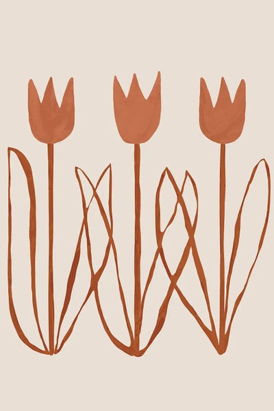 Art Pairs: Abstract Caramel Tulip I by Helo Moraes