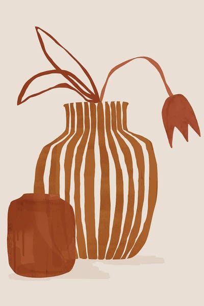 Art Pairs: Abstract Caramel Tulip II by Helo Moraes