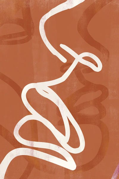 Abstract Caramel Face I by Helo Moraes framed canvas print