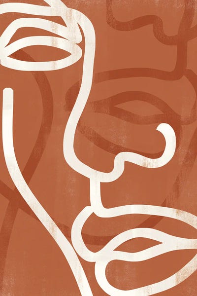 Abstract Caramel Face II by Helo Moraes framed canvas print