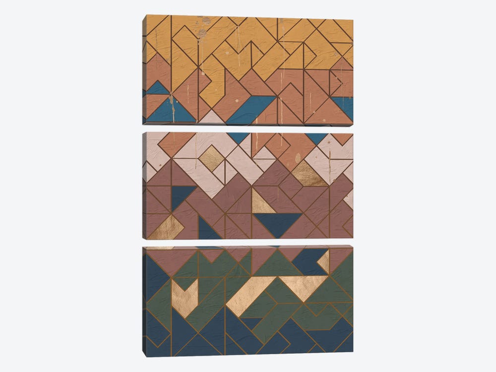 Geometric IX by Helo Moraes 3-piece Canvas Print