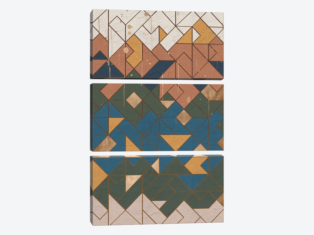Geometric X by Helo Moraes 3-piece Canvas Wall Art