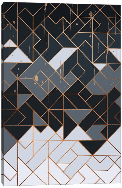 Geometric XII Canvas Art Print - Black & White Patterns