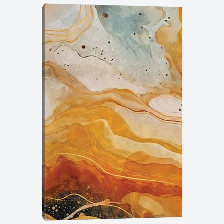 Abstract Marble Orange I Canvas Print #HMS682} by Helo Moraes Canvas Wall Art