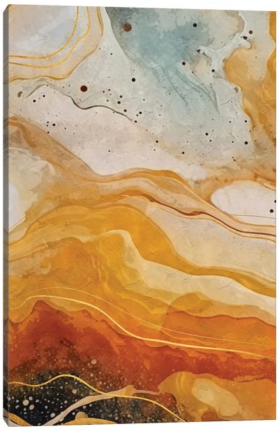 Abstract Marble Orange I Canvas Art Print - Helo Moraes