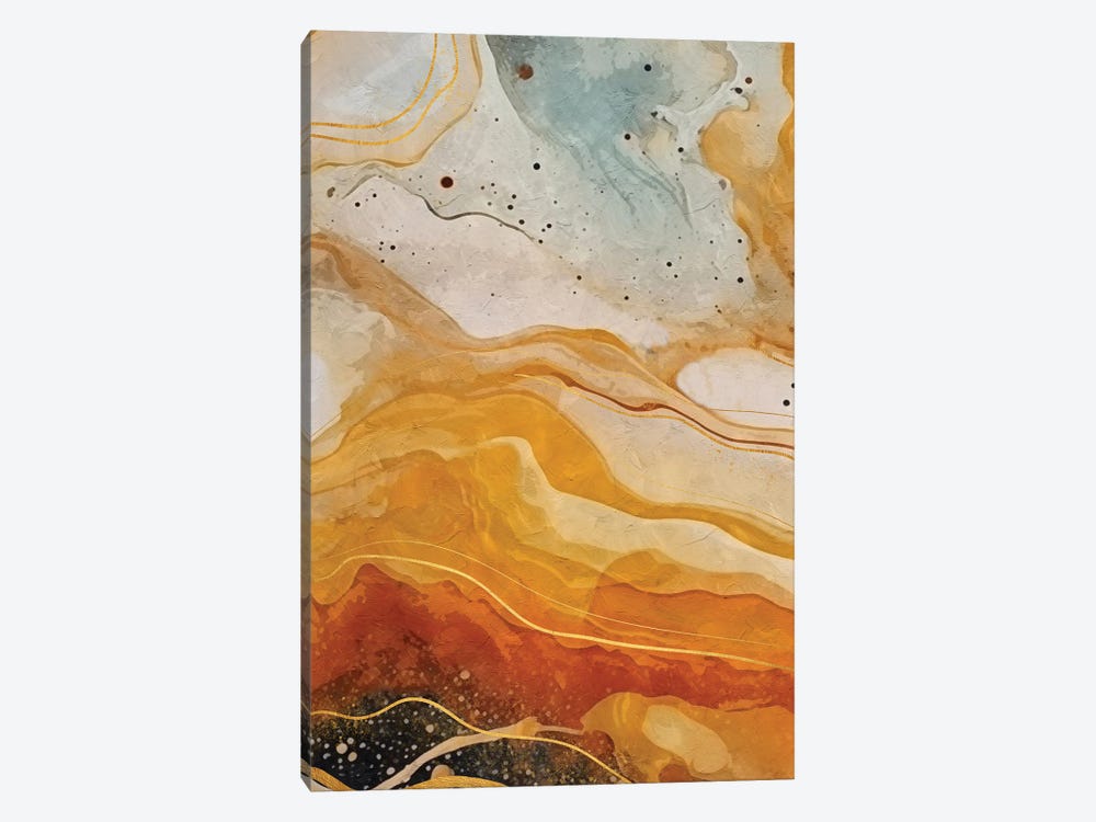 Abstract Marble Orange I by Helo Moraes 1-piece Canvas Wall Art