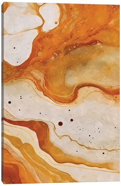 Abstract Marble Orange II Canvas Art Print - Helo Moraes