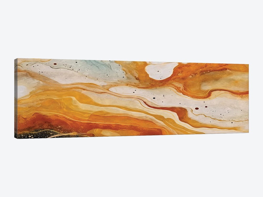 Abstract Marble Orange III by Helo Moraes 1-piece Canvas Artwork