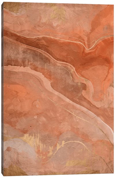 Abstract Marble Orange IV Canvas Art Print - Helo Moraes