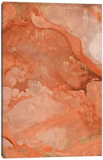 Abstract Marble Orange V Canvas Art Print - Helo Moraes