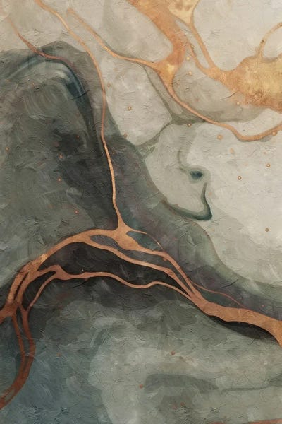 Office: Abstract Marble Green I by Helo Moraes