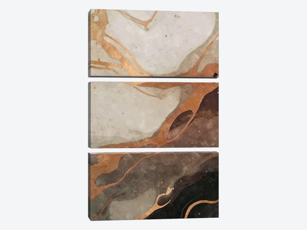Abstract Marble Green IV by Helo Moraes 3-piece Canvas Print