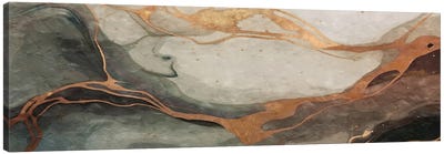 Abstract Marble Green V Canvas Art Print - Rose Gold Art