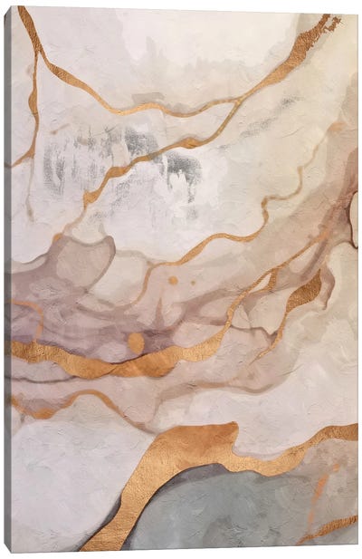 Abstract Marble Gold I Canvas Art Print - Rose Gold Art