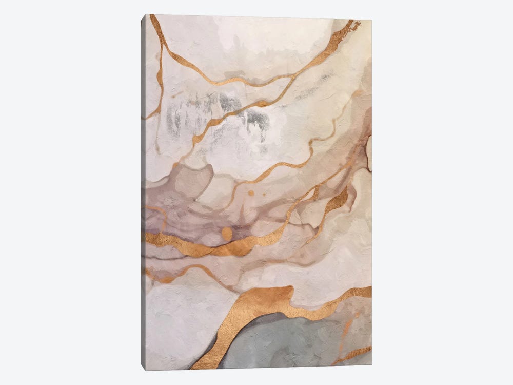 Abstract Marble Gold I by Helo Moraes 1-piece Canvas Wall Art