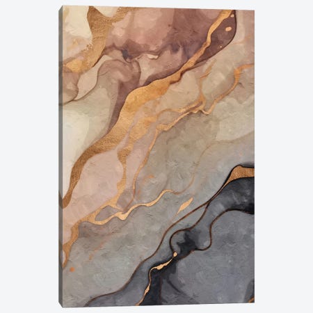 Abstract Marble Gold II Canvas Print #HMS692} by Helo Moraes Art Print