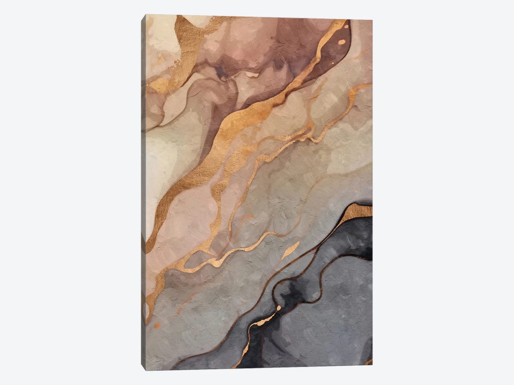 Abstract Marble Gold II by Helo Moraes 1-piece Canvas Print