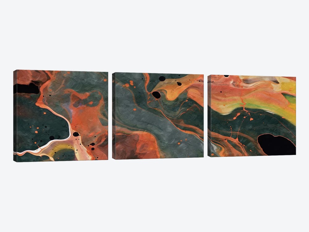 Abstract Marble Color III by Helo Moraes 3-piece Canvas Print