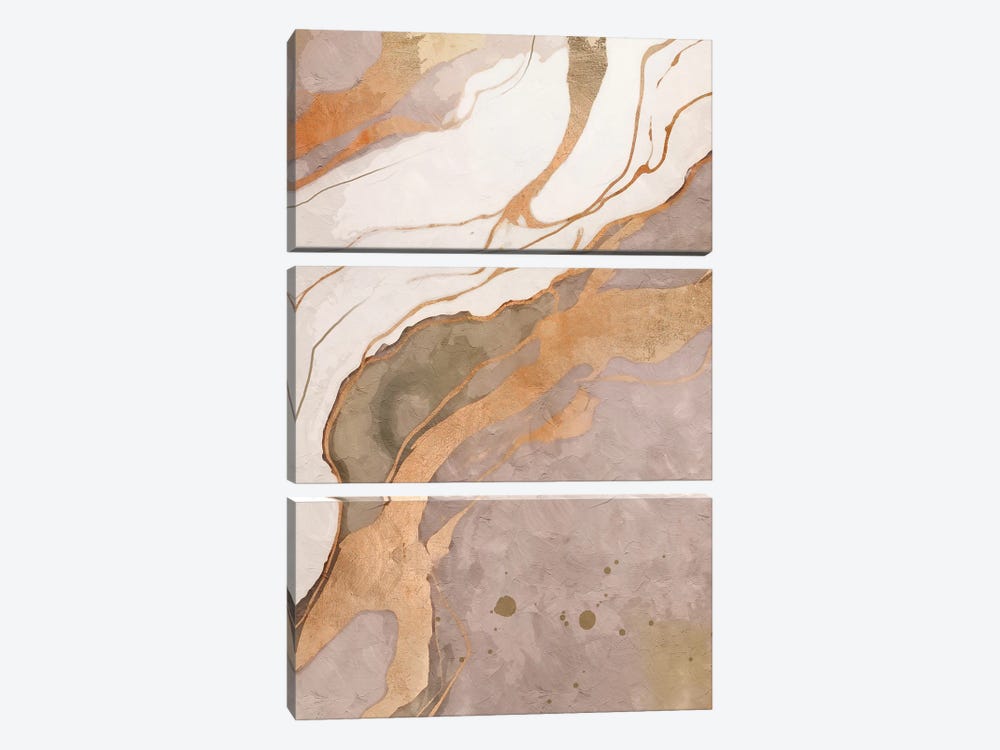 Abstract Marble Grey II by Helo Moraes 3-piece Art Print
