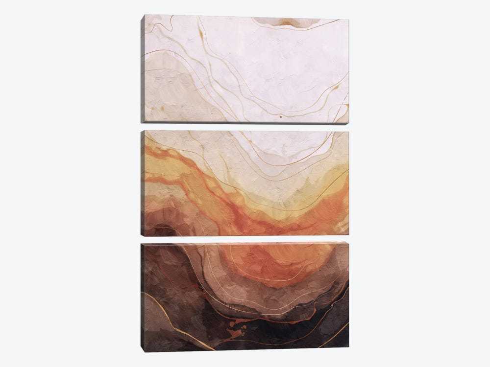 Abstract Marble Wave I by Helo Moraes 3-piece Canvas Print