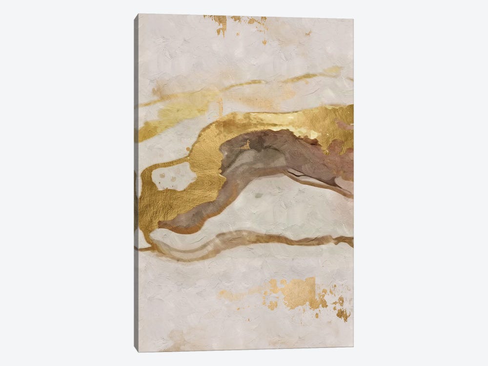 Abstract Marble Golde VI by Helo Moraes 1-piece Canvas Artwork