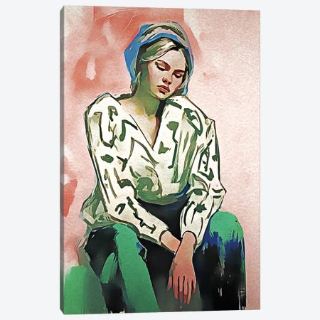 She Is Thinking II Canvas Print #HMS707} by Helo Moraes Canvas Art