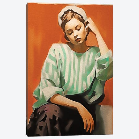 She Is Thinking IV Canvas Print #HMS709} by Helo Moraes Canvas Print