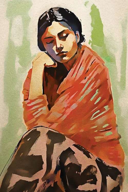 She Is Thinking VII by Helo Moraes wall art