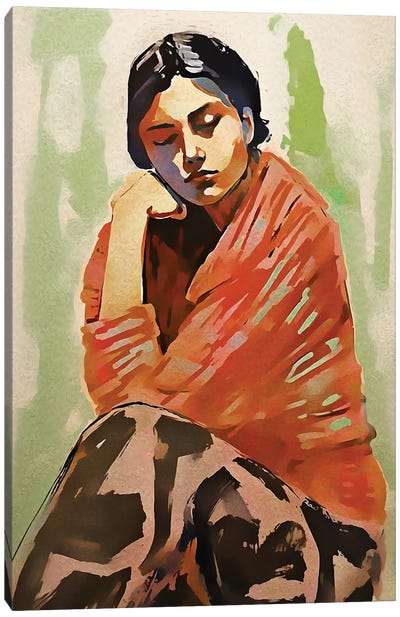 She Is Thinking VII Canvas Art Print - Helo Moraes
