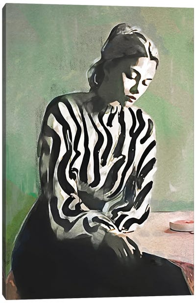 She Is Thinking VIII Canvas Art Print - Helo Moraes