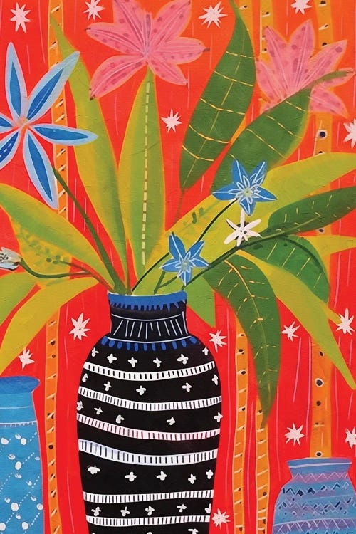 Frida Khalo Vase Black by Helo Moraes wall art