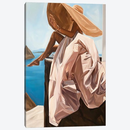 Santorini Canvas Print #HNA11} by Hana Tischler Art Print