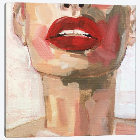Red Lips Canvas Print #HNA17} by Hana Tischler Canvas Art