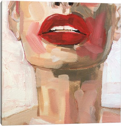 Red Lips Canvas Art Print - Hana Tischler
