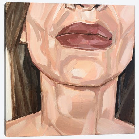 Purple Lips Canvas Print #HNA19} by Hana Tischler Art Print