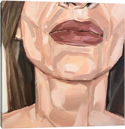 Purple Lips Canvas Art Print - Hana Tischler