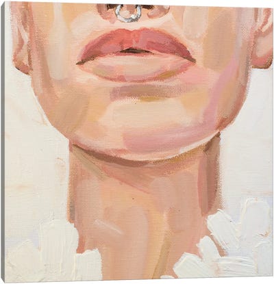 Nude Lips Canvas Art Print - Hana Tischler