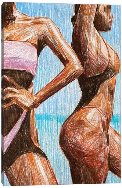 Towards The Sun Canvas Art Print - Women's Swimsuit & Bikini Art